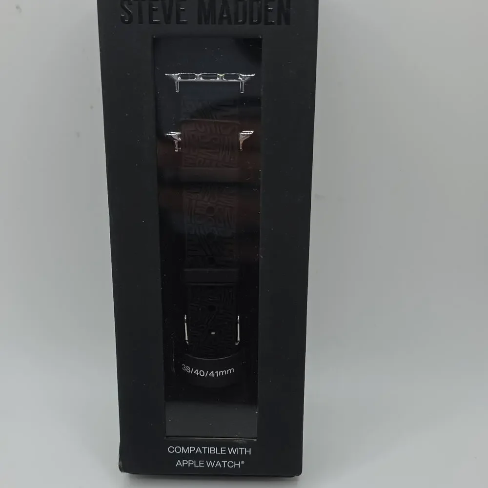Steve Madden Black Silicone Strap Band for Apple Watch 38/40/41mm